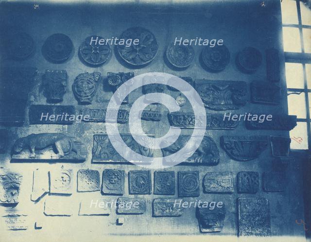 Casts of Architectural Details in a Studio, c. 1868. Creator: Adolphe Terris (French, 1820-1900).