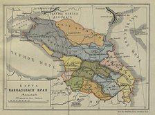 Map of the Caucasus Krai, Mid of the 19th cen..