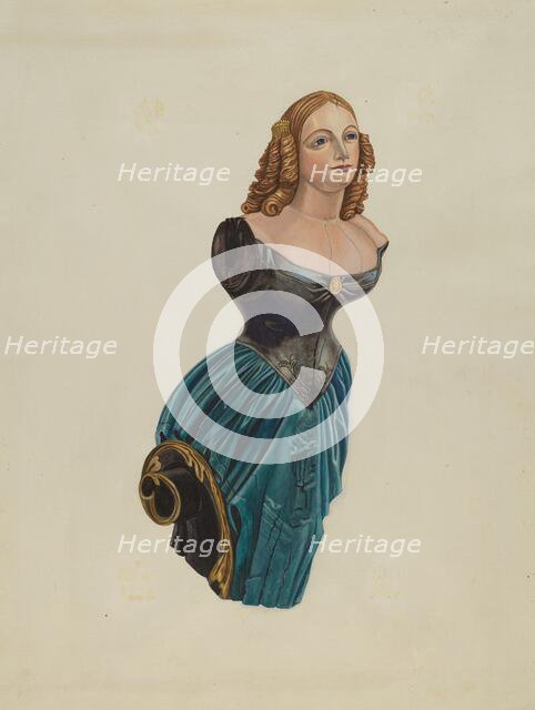 Figurehead: "Jenny Lind", 1935/1942. Creator: Unknown.