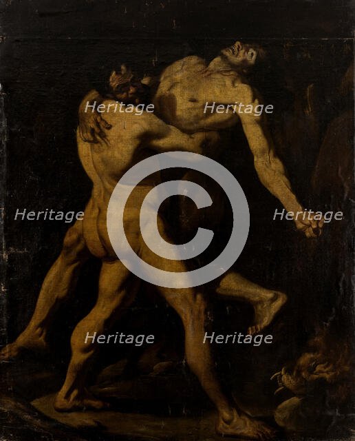 Hercules and Antaeus, 1601-1700. Creator: Italian Master.