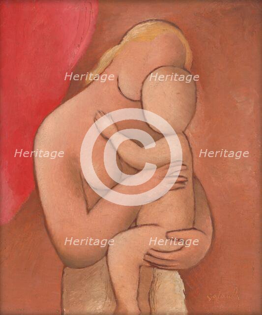 Mother with Child, around 1934. Creator: Mikulas Galanda.