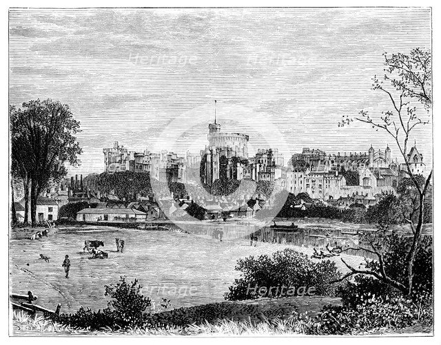 Windsor Castle from Brocas Meadows, c1888. Artist: Unknown