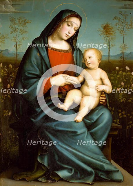 Madonna with Child in the Rose Garden, c. 1480. Creator: Francia, Francesco (1450-1517).