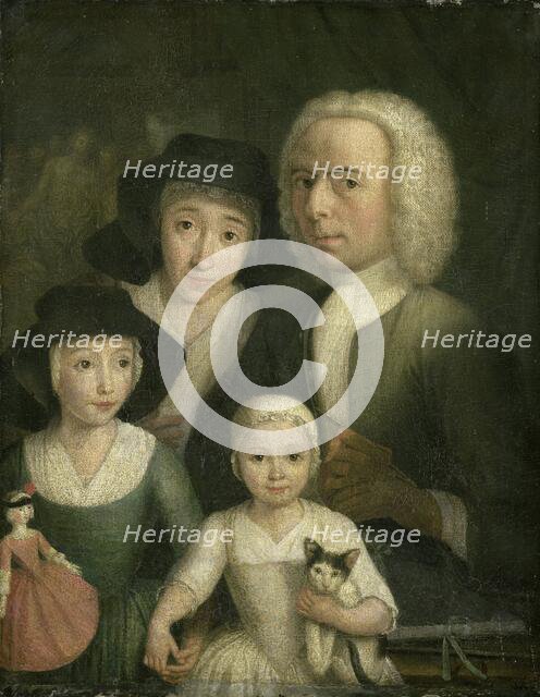 Self Portrait with his Wife Sanneke van Bommel and their two Children, 1761-1784. Creator: Hendrik Spilman.