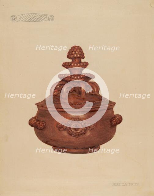 Covered Bowl, 1935/1942. Creator: Jessica Price.