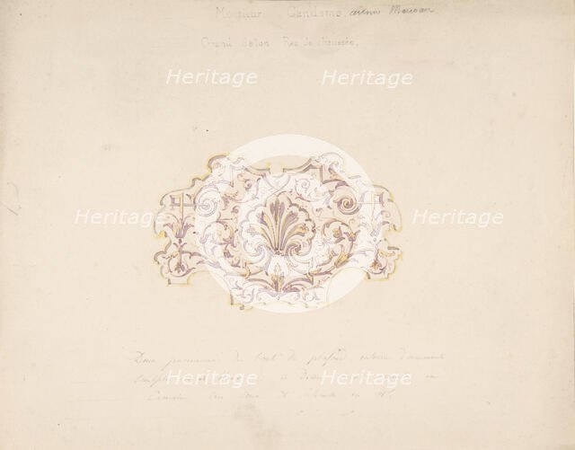 Design for Grand Salon, Ground Floor, Hôtel Candamo, ca. 1873. Creators: Jules-Edmond-Charles Lachaise, Eugène-Pierre Gourdet.