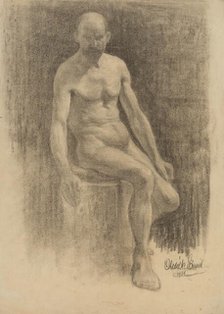 Study of a male nude, 1908. Creator: Emil Alexay-Olexák.