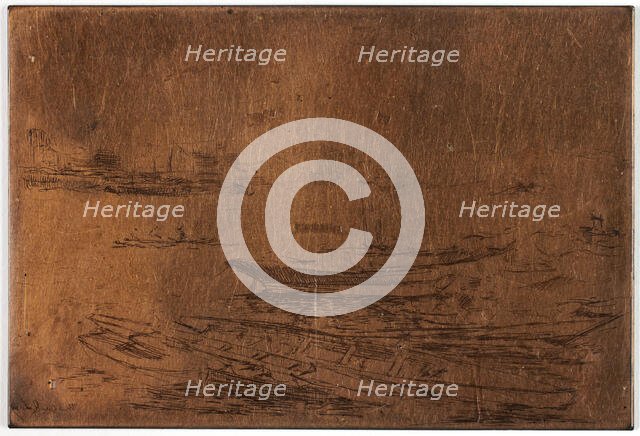 The Steam Launch, Chelsea Embankment, 1888/89. Creator: Theodore Roussel.