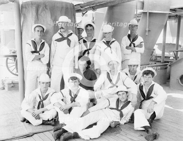U.S.S. New York, group of sailors, between 1893 and 1901. Creator: William H. Jackson.