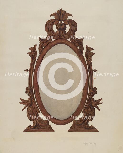 Table Mirror, 1935/1942. Creator: Helen Bronson.