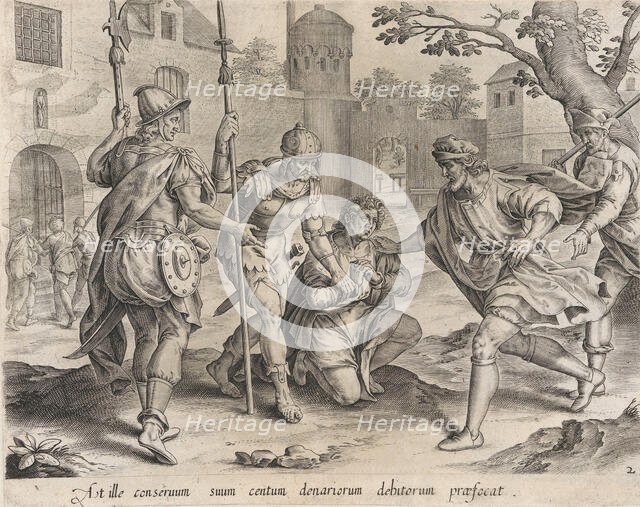 The Servant Sending his Fellow Servant to Prison, from The Parable of the Unmerciful Serva..., 1585. Creator: Anon.