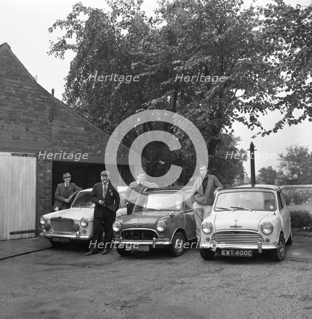 Group of friends with their cars, Mexborough, South Yorkshire, 1965. Artist: Michael Walters