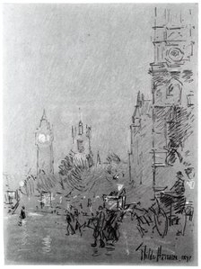 London, Evening, 1897. Creator: Frederick Childe Hassam.