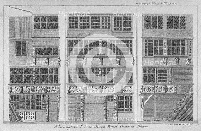 House in Hart Street, Crutched Friars, City of London, 1796. Artist: Thomas Prattent