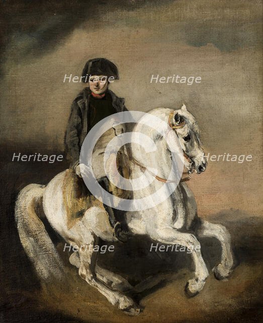 Napoleon on Horseback, c1846. Creator: Piotr Michalowski.