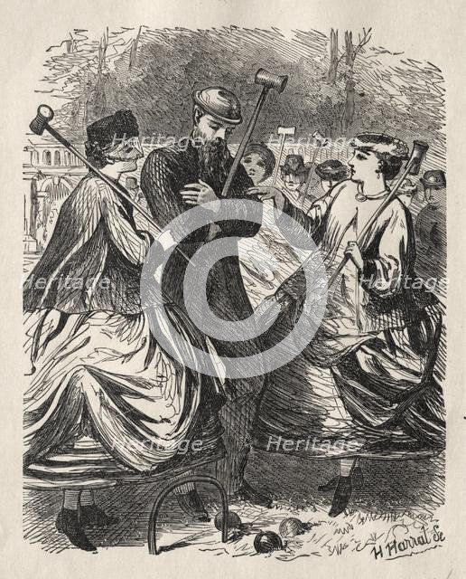 Our Croquet Party, 1864. Creator: George Louis Palmella Busson Du Maurier (British, 1834-1896).