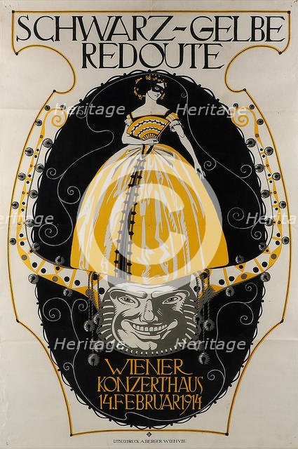 Schwarz-Gelbe Redoute Wiener Konzerthaus, 1914. Creator: Wacik, Franz (1883-1938).