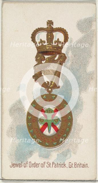 Jewel of the Order of St. Patrick, Great Britain, from the World's Decorations series (N30..., 1890. Creator: Allen & Ginter.