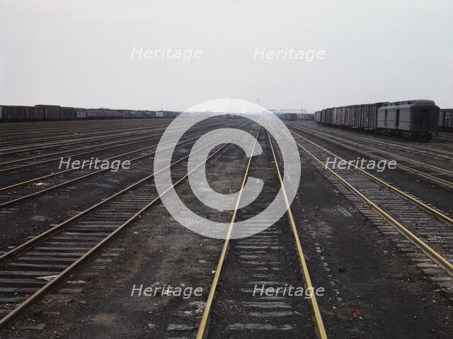 Tracks at C & NW RR's Proviso yard, Chicago, Ill., 1943. Creator: Jack Delano.
