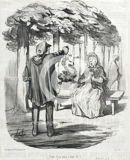 C'est t'y à vous c'hien là ?, 1847. Creator: Honore Daumier.