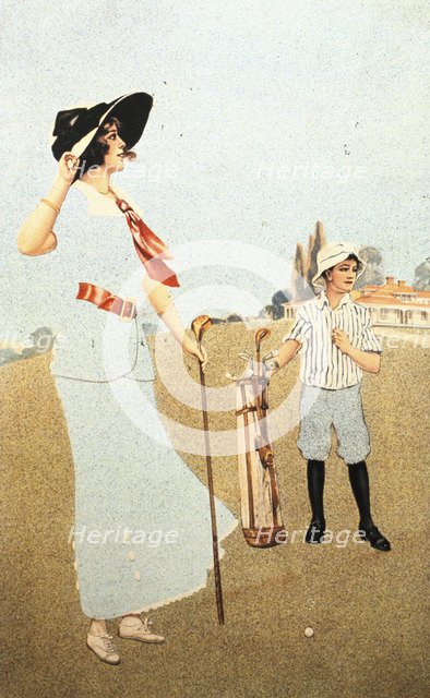 'The Lady and the Caddy', American, 1913. Artist: Sunfit and Co