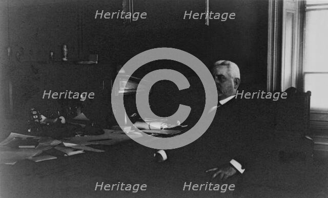 Governor Thompson(?), Treasury Department employee, half-length portrait..., between 1884 & 1930 Creator: Frances Benjamin Johnston.