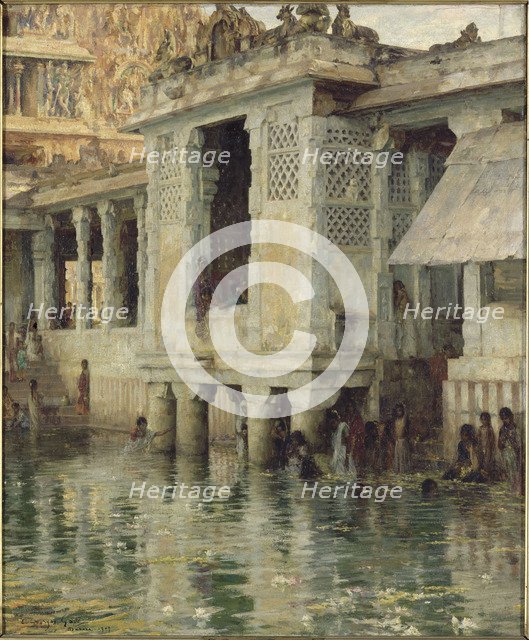 The Brahmin Bath, Madura, 1909.