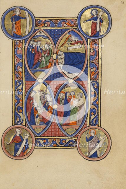 The Magi Before Herod; The Adoration of the Magi; The Dream of the Magi, about 1250-1260. Creator: Unknown.