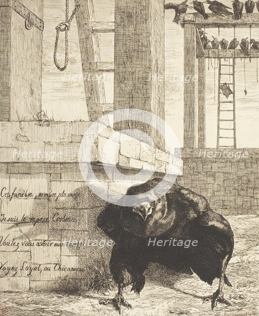 The Raven, 1854. Creator: Felix Bracquemond.