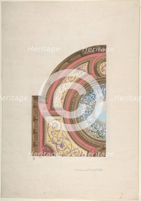 Design for Ceiling, Hôtel Cottier, 1879. Creators: Jules-Edmond-Charles Lachaise, Eugène-Pierre Gourdet.