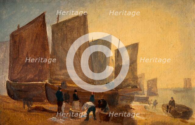 Fishing Boats, Hastings, 1813. Creator: David Cox the elder.