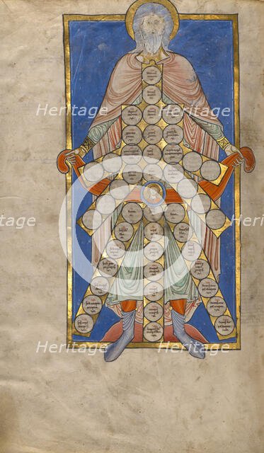 Table of Consanguinity; Decretum, about 1170-1180. Creator: Unknown.