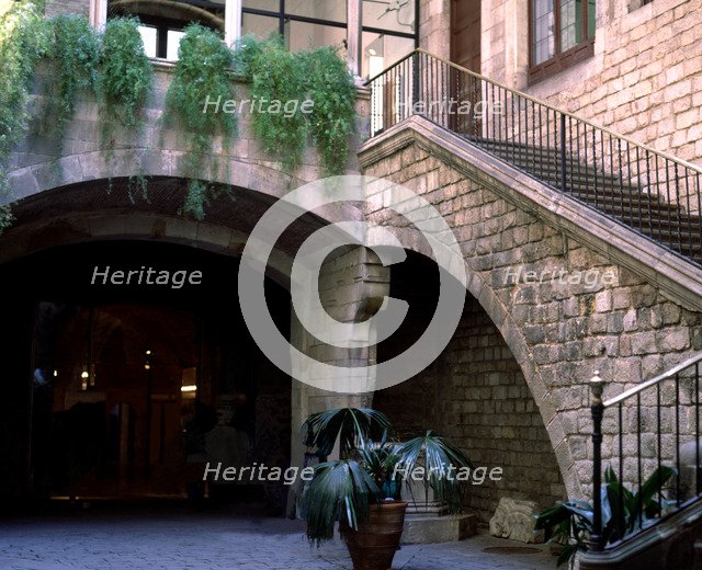 Courtyard of the Aguilar Palace, now houses the Picasso Museum of Barcelona.