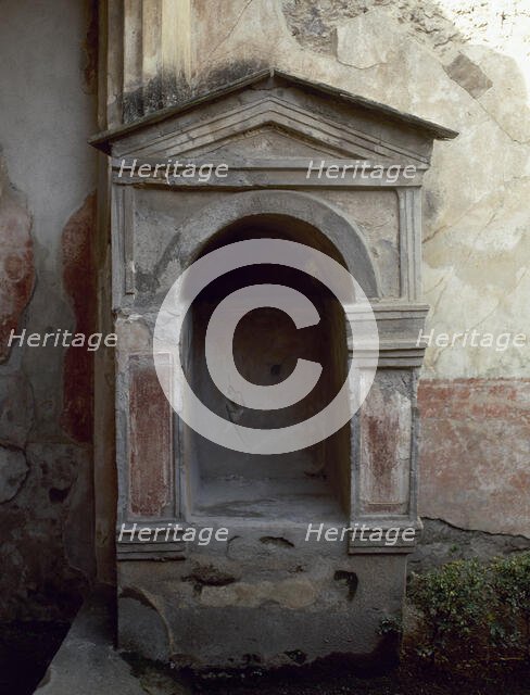 Lararium, House of the Tragic Poet, Pompeii, Italy, 2nd century BC.  Creator: Unknown.
