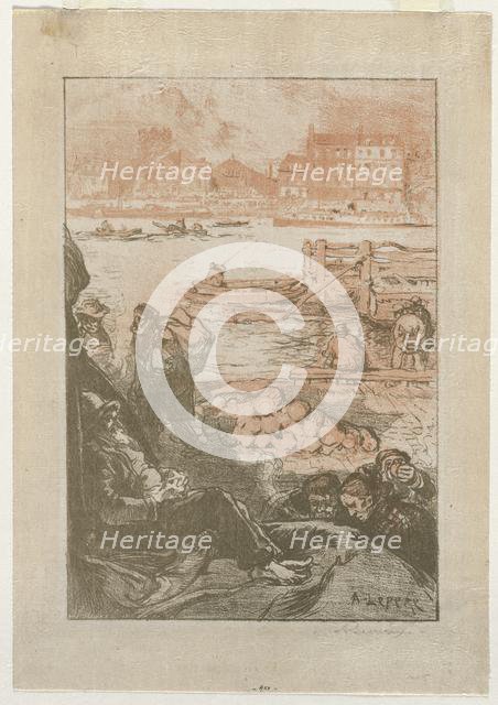 [Peasants by a Dock, Paris]. Creator: Auguste Louis Lepère (French, 1849-1918).