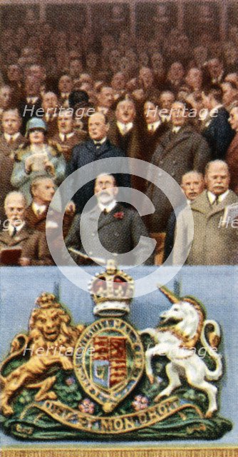 King George V at the Cup Final, Wembley, April 23rd, 1927, (c1935). Artist: Unknown