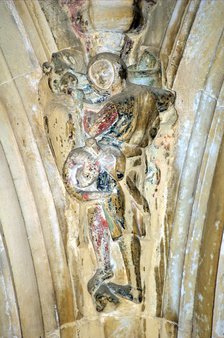 A stone carving of St George, Church of St Margaret of Antioch, Cley next the Sea, Norfolk. Artist: Philip Mott