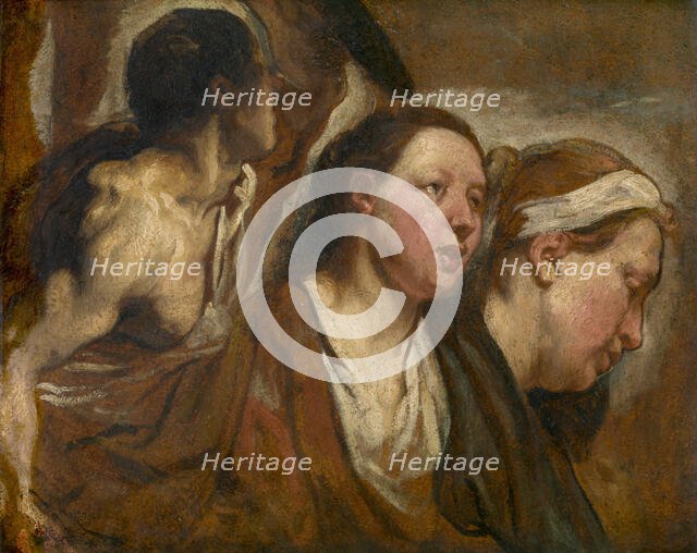 Two Female Heads and Torso of a Warrior, 1620-1623. Creator: Jacob Jordaens I.