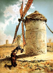 Episode of Don Quixote de la Mancha, 'Mills' with Don Quixote, Miguel de Cervantes character, pub…