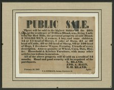 Broadside for the sale of enslaved persons and other property of William Bland, 1847. Creator: Unknown.