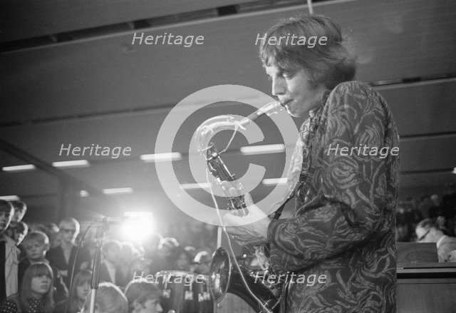 Chris Wood, saxophonist with Traffic, in concert at Landskrona, Sweden, 1967. Artist: Unknown