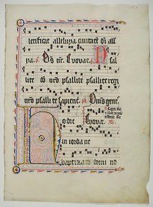 Manuscript Leaf with Initial H, from an Antiphonary, German, second quarter 15th century. Creator: Unknown.