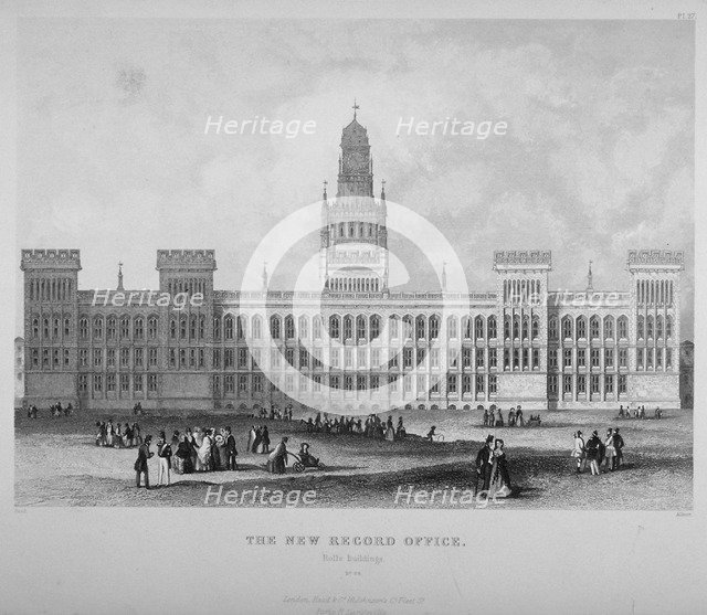 The Public Record Office, Chancery Lane, City of London, 1855. Artist: WE Albutt