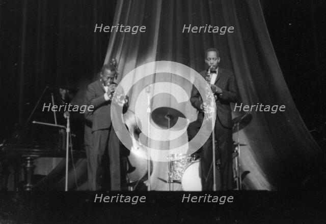 Miles Davis and Sonny Stitt (unknown gig), c1960's. Creator: Brian Foskett.