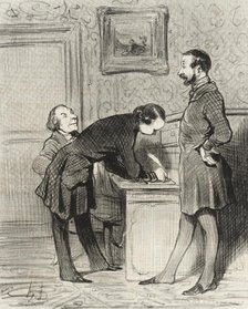 C'est bien parce que c'est votre ami..., 1845. Creator: Honore Daumier.