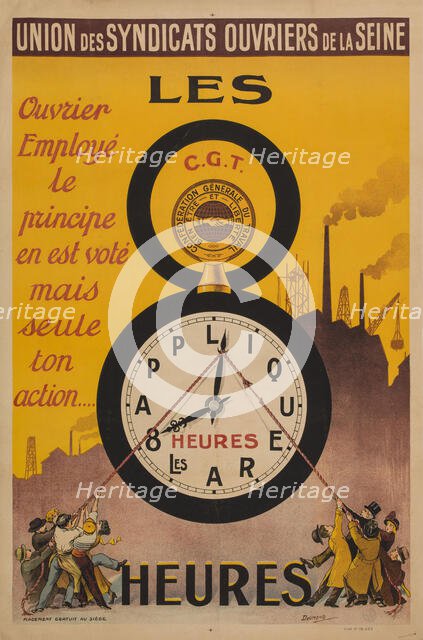 Eight-hour day, 1919. Creator: Doumenq, Félix (1879-1934).