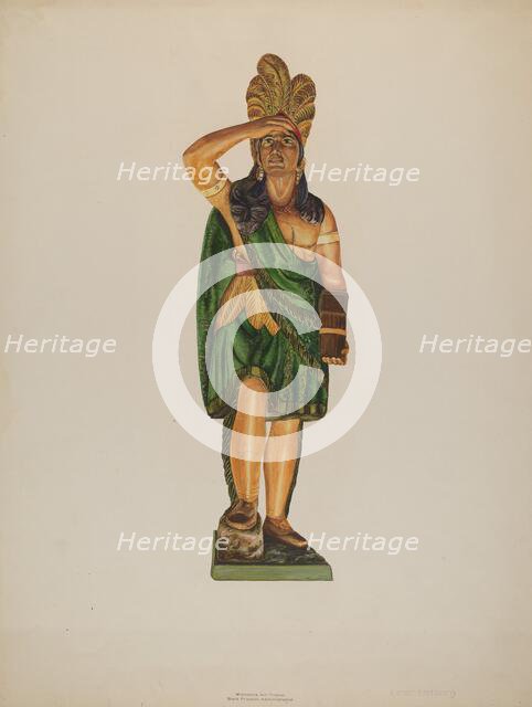 Cigar Store Indian, c. 1937. Creator: Einar Heiberg.