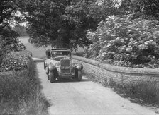 Kitty Brunell road testing a 1931 Delage D8. Artist: Bill Brunell.