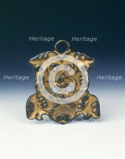 Gilt bronze horse fitting with archer on horseback, Tang dynasty, China, 8th century. Artist: Unknown