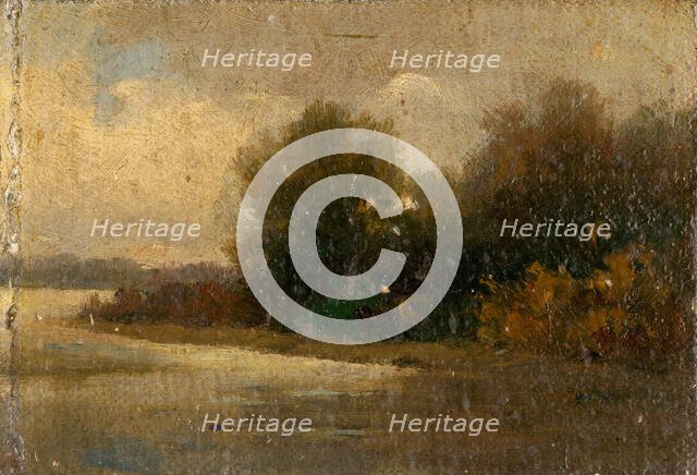 Forest by a river, 1890-1900. Creator: Felicián Moczik.